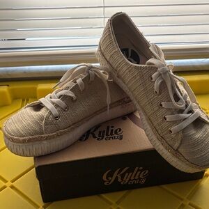 Kylie Crazy Cream Canvas Sneakers